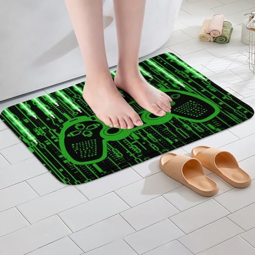 Feelyou Kids Boys Green Gaming Bath Rug 20x32
