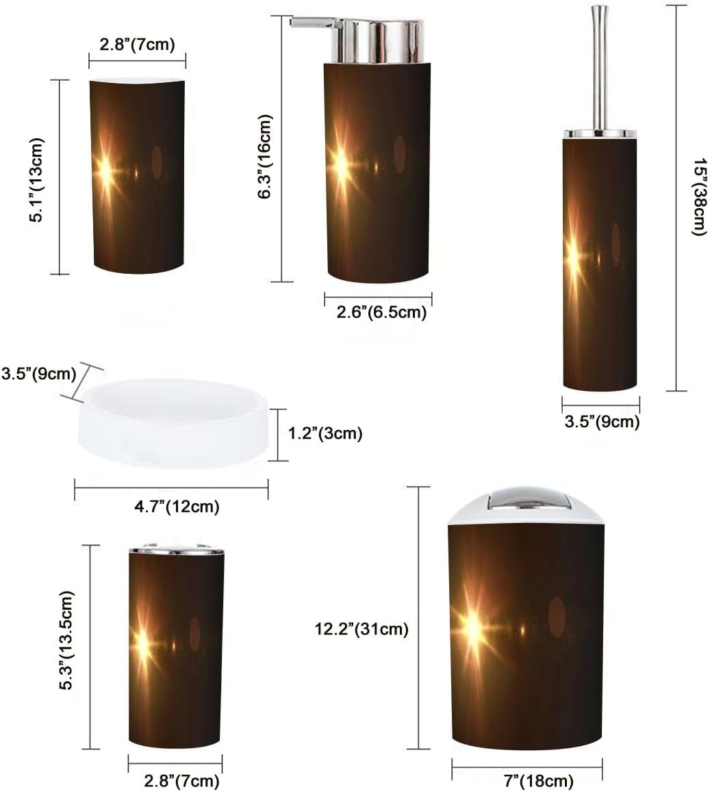 Boho Bathroom Accessory Set 6 Piece Modern Minimalist
