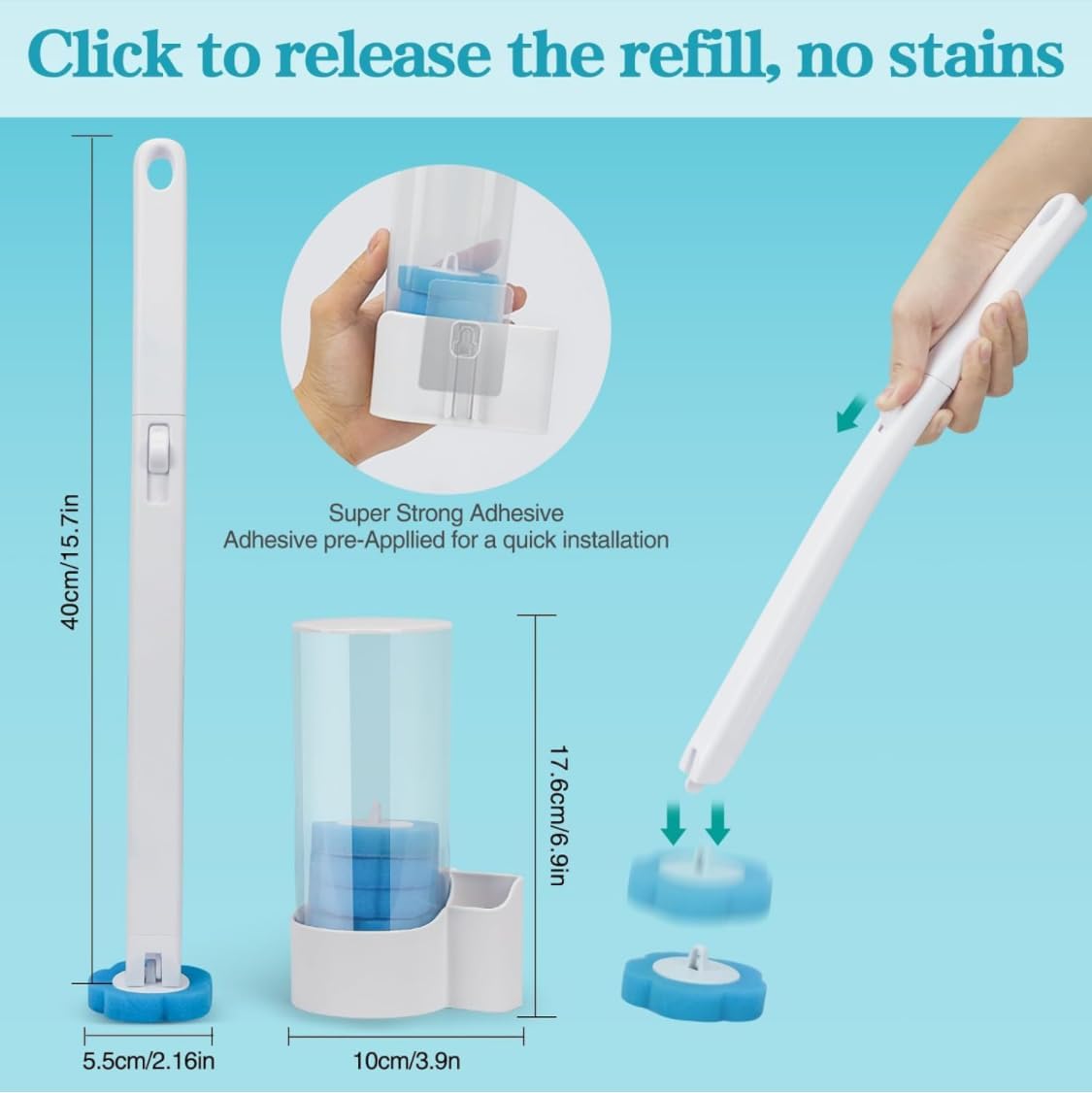 Leilanis Disposable Toilet Brush Kit with Holder 1