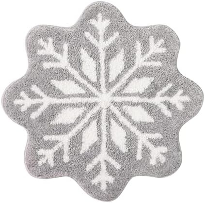 KELINFONG Snowflake Bathtub Mat - 26 Non-Slip Shaggy Rugs