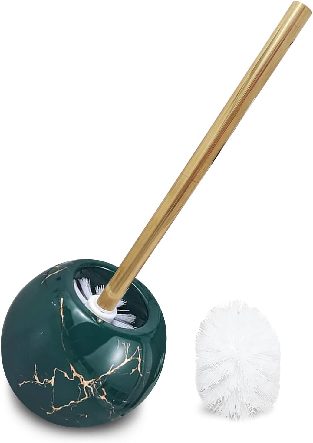 Green Marble Toilet Brush Holder with 2 Brushes