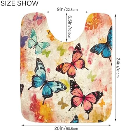 YETTASBIN Butterfly 2 Pcs Bath Mat Set