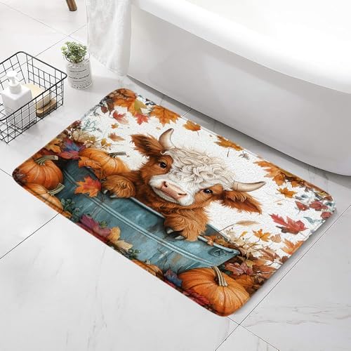 Highland Cow Bath Mat - Non-Slip Bathroom Rug