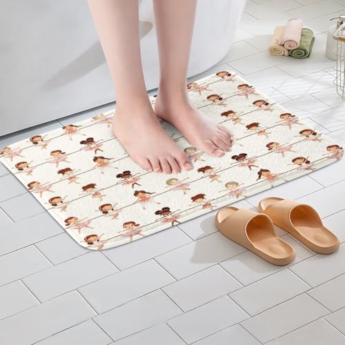 Feelyou Ballet Bath Mats 16x24 Inch Kids Decor