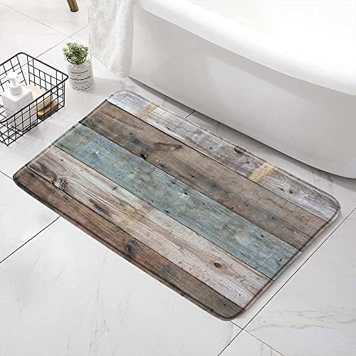 Rustic Wooden Bath Mat 24x16 Inch Non-Slip