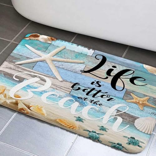 Beach Starfish Bathroom Rug 16X24 Inches Non Slip