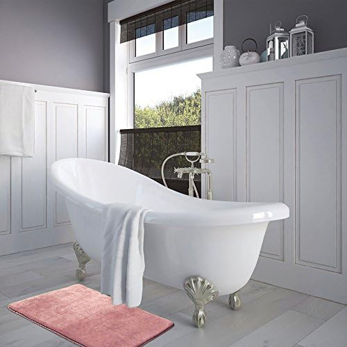 Nudsfuii Shaggy Pink Bath Rug for Bathroom and Bedroom