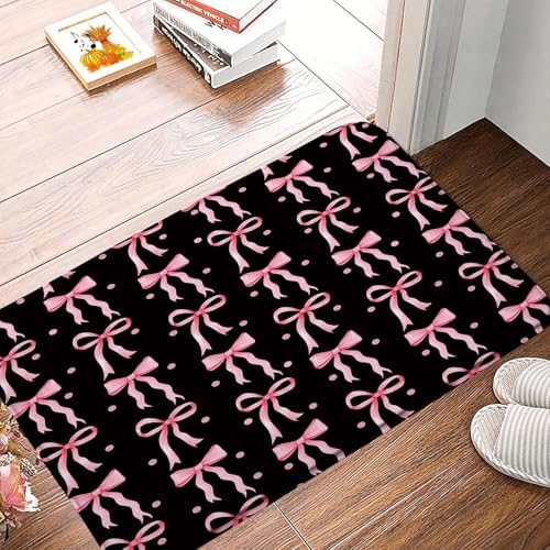 Cute Bow Bath Mat 16x24 Inch Modern Design