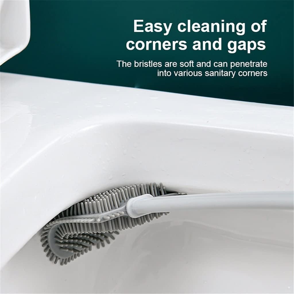 SUREK Soft Silicone Toilet Brush with Holder 1
