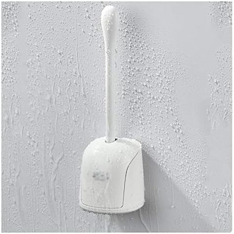 Dual-Purpose Toilet Brush with Holder Soft Bristles Wall Floor Mount