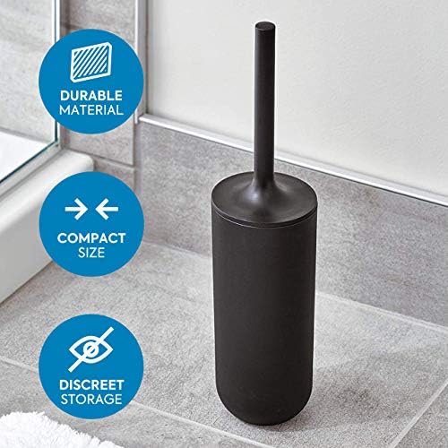 iDesign - 29567 Matte Black Toilet Brush and Holder Set