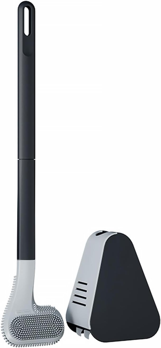Kucucyle Toilet Brush and Holder Set Black