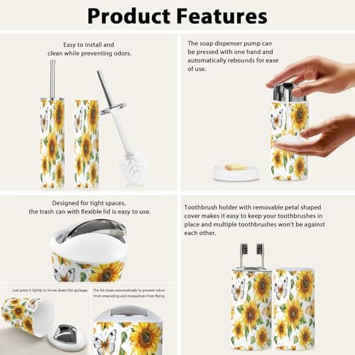 Boho Style 6-Piece Bathroom Accessory Set 1