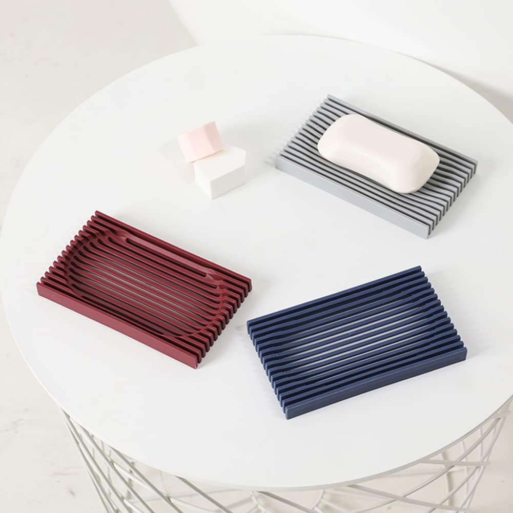 EastyGold Silicone Soap Tray with Non-Slip Drainage