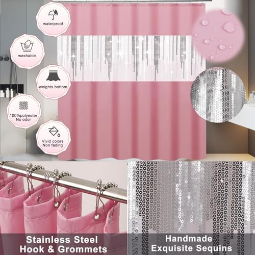XLHOMO 9 Piece Pink Bathroom Accessory Set