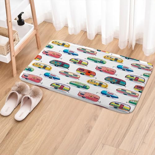 JAWO Happy Camper Bath Mat for RV and Home