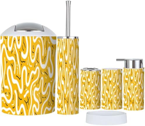 Boho Doodle Bathroom Accessory Set 6 Piece