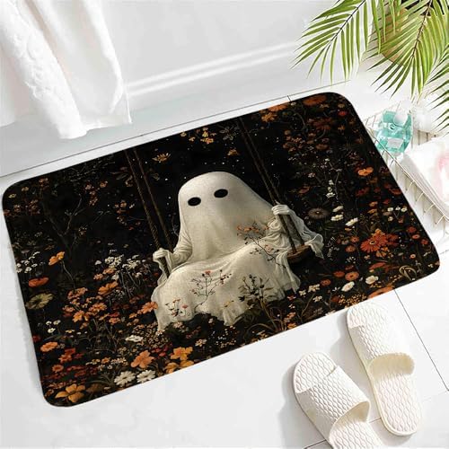 Gothic Ghost Garden Bath Mat - Non-Slip Waterproof