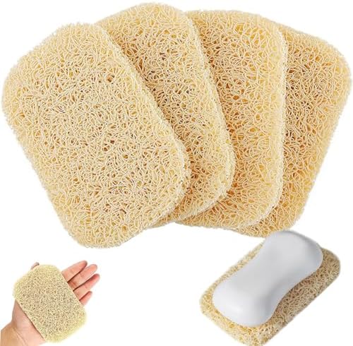 GSHLLO 4 Pcs Non Slip Soap Saver Tray for Bathroom Shower Kitchen