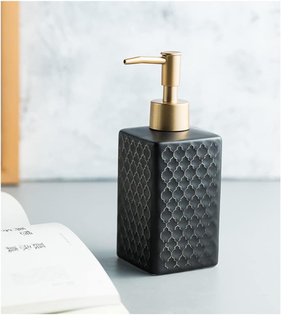 Modern Ceramic Liquid Soap Dispenser with Pump Black