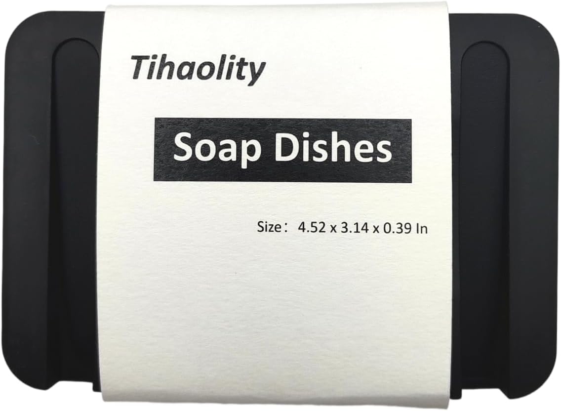 Tihaolity Self Draining Bathroom Soap Dish Black 1
