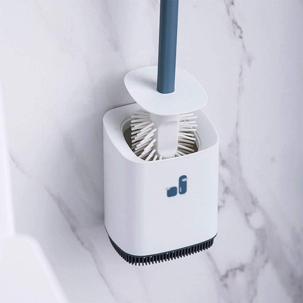White Toilet Brush Holder with Long Handle