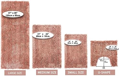 Civkor Pink 24x16 Inch Non Slip Bath Rug