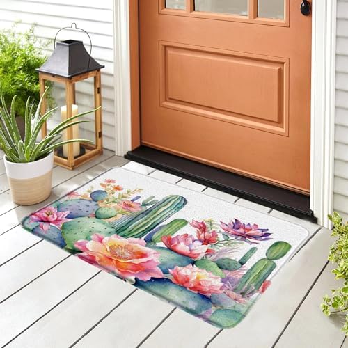 Tropical Cactus Bath Mat 16x24 Inch Microfiber 1