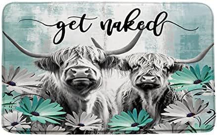 AMHNF Farmhouse Bath Mat Highland Cow Design
