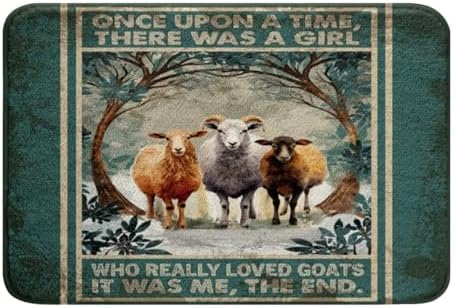 Kids Cute Goat Bath Rug Farmhouse Design