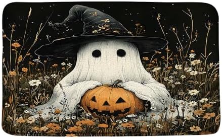 Halloween Ghost Bath Mat 16x24 Inch Spooky Design