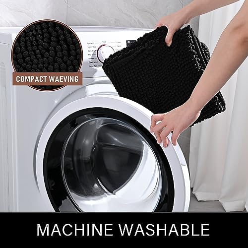 LOCHAS 2 Piece Bath Rug Set Black