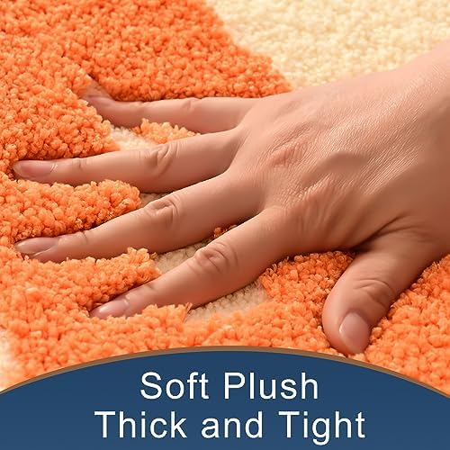 Beige Bathroom Rug with Cute Non-Slip Design