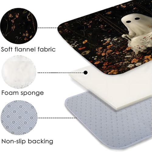 Gothic Ghost Garden Bath Mat - Non-Slip Waterproof
