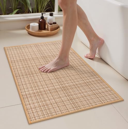 Uphome Non-Slip Bathroom Rug with Rubber Backing 16x24 inch