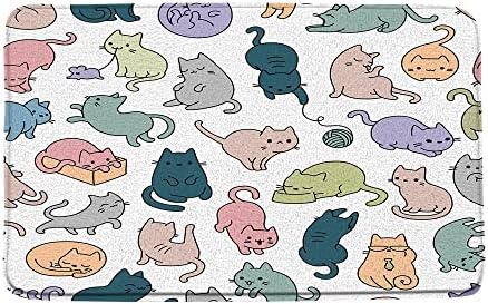 Sunhe Cute Cartoon Cat Bath Mat with Memory Foam