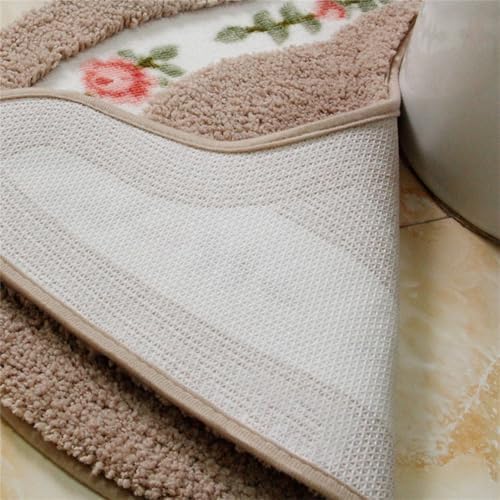 Apioiqa Rose Flower Bath Rug 20x20 Shaggy Plush Mat
