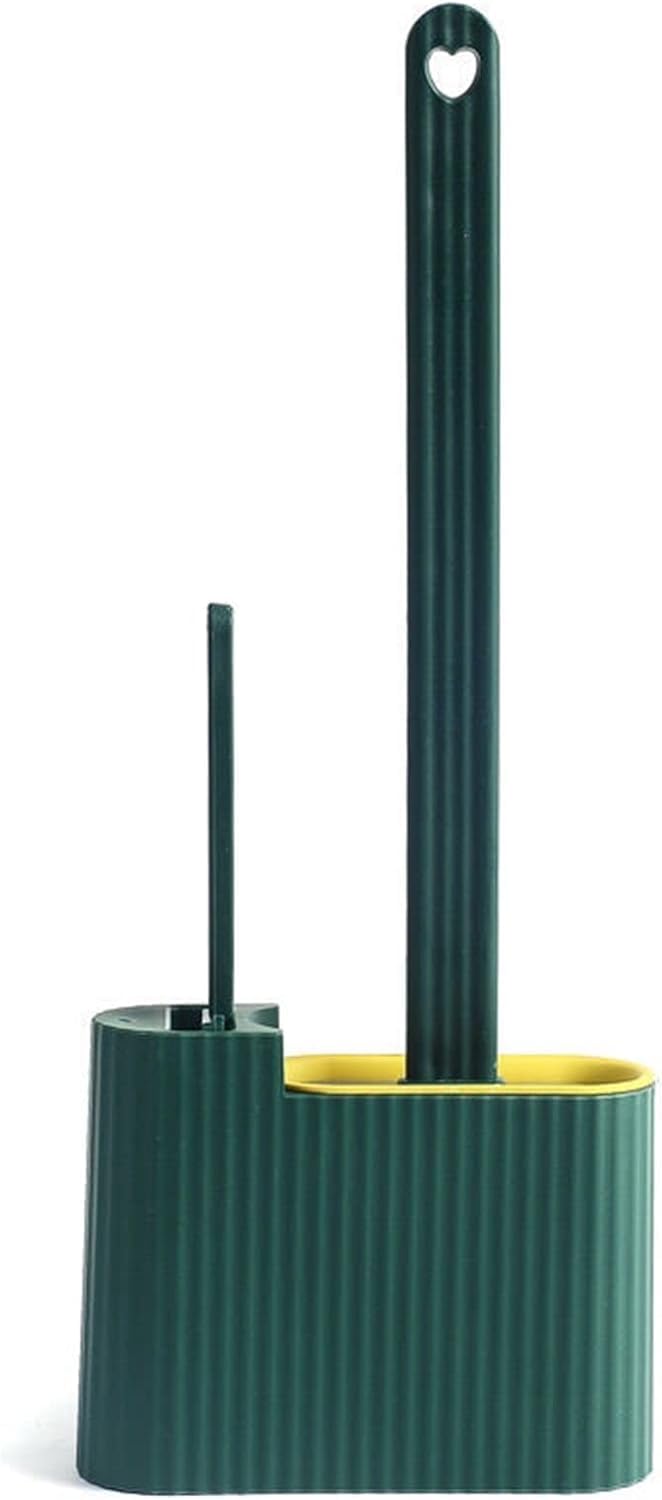 Stylish Toilet Brush with Holder Set - Green