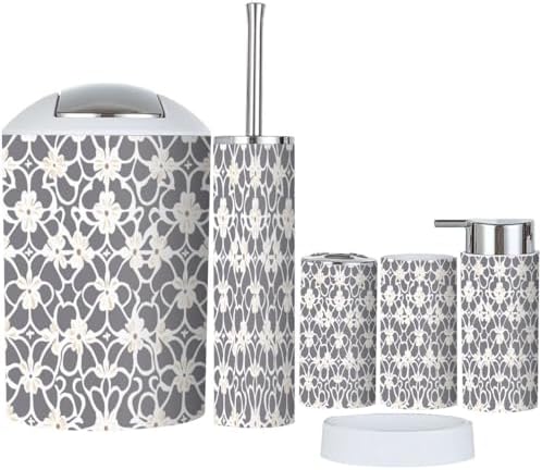 TRANQDEHOM 6-Piece Boho Bathroom Accessories Set