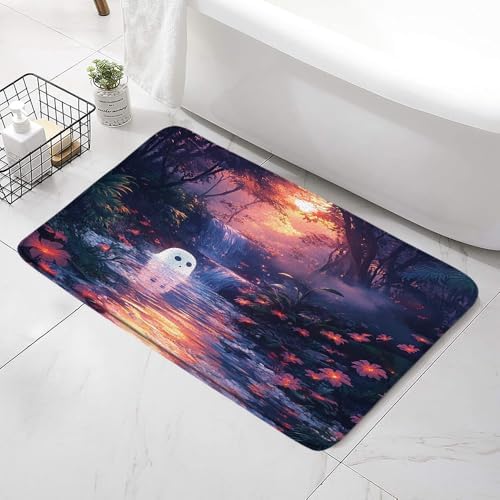Fantasy Forest Bath Mat - Purple Wisteria Floral Design