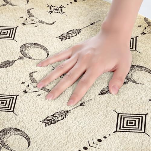 RezsoyeN Aztec Fleece Bath Mat 16x24 Rustic Retro Design