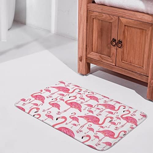 Pink Flamingo Bird Microfiber Bath Rug Non-Slip 16x24 Inch