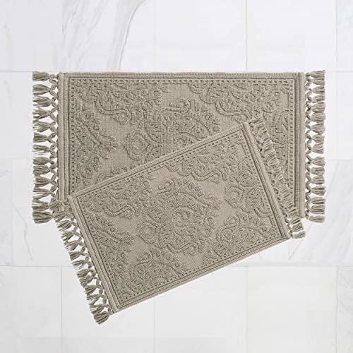 Jean Pierre - Woven Bath Mats Set of 2 17x31 and 21x41 Cotton Rugs