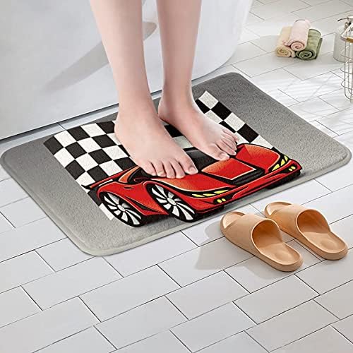 Erosebridal Race Car Bath Mat with Non Slip Backing