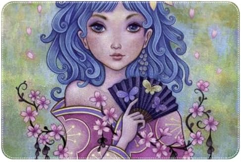RSMYX Japanese Girls Bath Rug 24x16 Non-Slip Door Mat