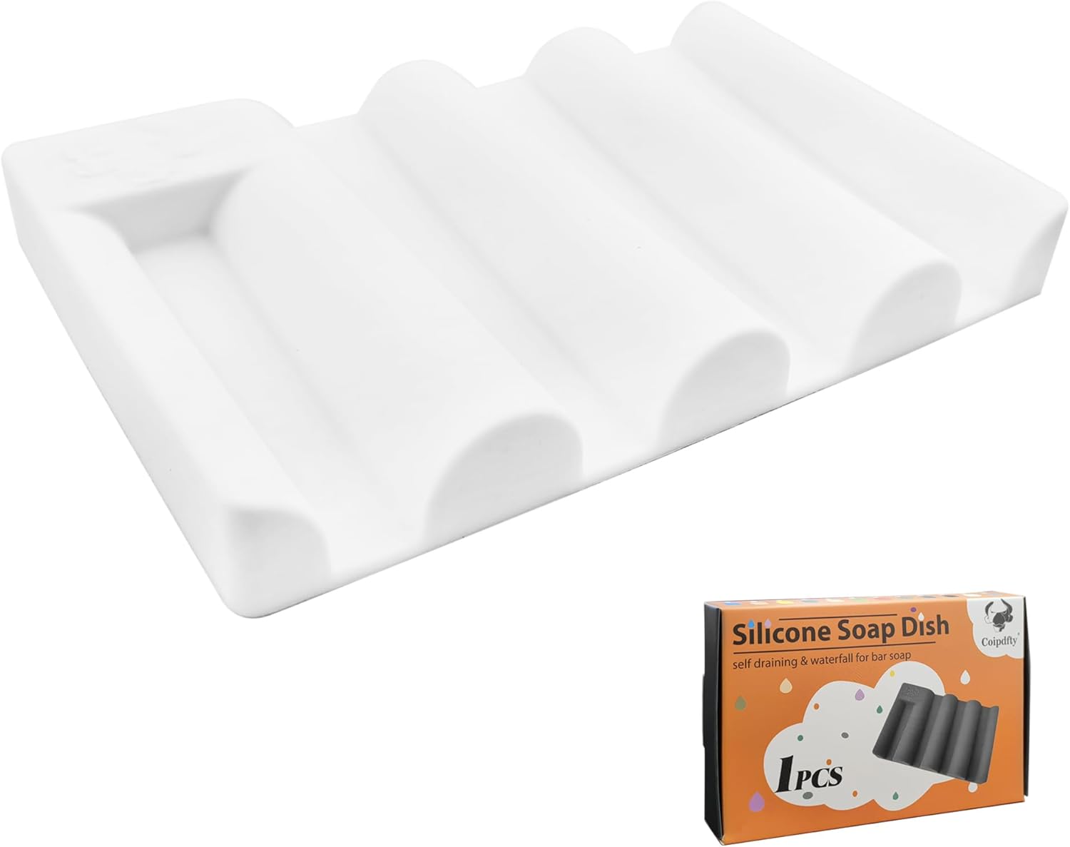 Coipdfty Wave Silicone Soap Dish Non-Slip
