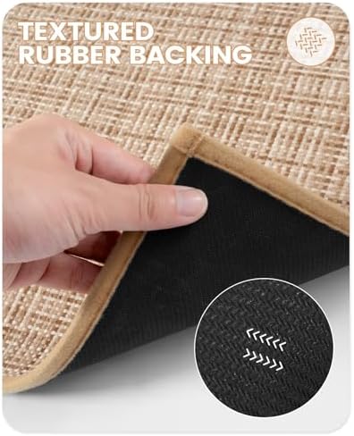 Uphome Non-Slip Bathroom Rug with Rubber Backing 16x24 inch