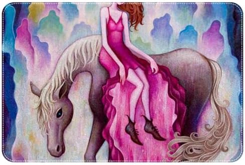 RSMYX Girl Riding a Horse Bath Rug 24x16 1