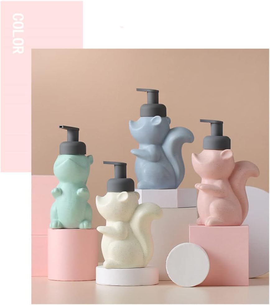 Sage Green Squirrel Ceramic Soap Dispenser with Pump