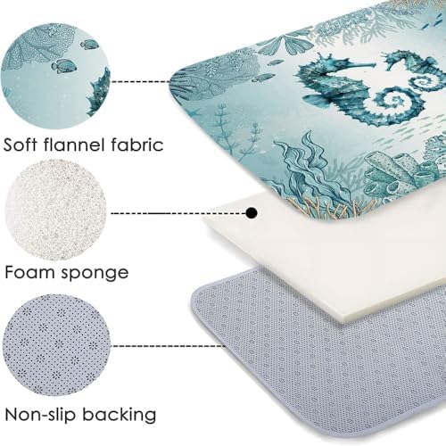 Coastal Seahorse Bath Mat 16x24 Inch